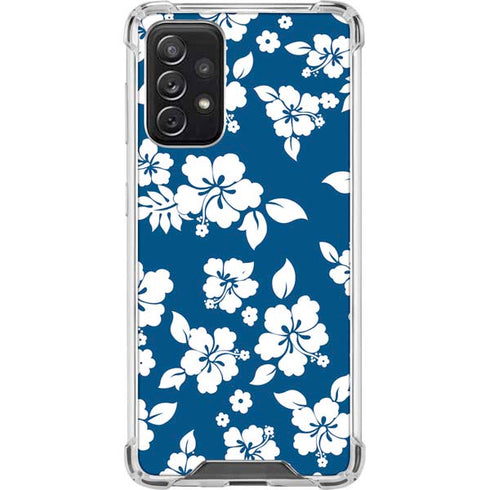 Blue and White Galaxy A72 5G Clear Case